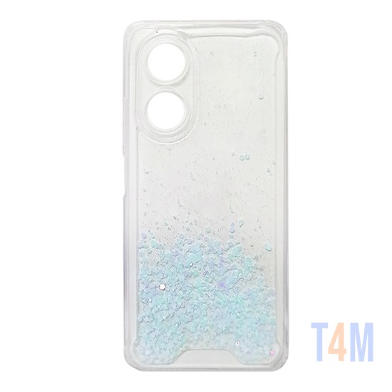 Capa de Silicone Dura com Glitter para Oppo A38 4g Verde